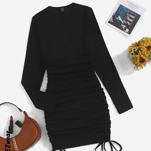 SHEIN side ruched rib mini dress